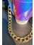 Kadın Hologram Zincirli Coffee Cup Sleeve Deri Bardak Tutacağı 2