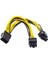 8 pin PCIE erkek to 6+2 PCI-E GPU Y dişi çoklayıcı power kablo 1