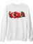 Lordd T-Shirt Atatürk - Logo Göğüs Beyaz Kalın Sweatshirt 1