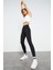 Siyah Kadın Yüksek Bel Streç Slim Fit Dar Paça Tayt-94545_1 1