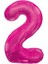 Pembe Renk 2 Rakam Folyo Balon 100 cm 1