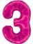 Pembe Renk 3 Rakam Folyo Balon 100 cm 1