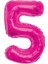 Pembe Renk 5 Rakam Folyo Balon 100 cm 1
