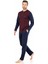 5473 Uzun Kollu Jakarlı Erkek Pijama Takımı-Bordo 1