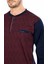 5470 Uzun Kollu Jakarlı Erkek Pijama Takımı-Bordo 1
