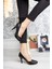 Ince Topuk Siyah Cilt Stiletto 2