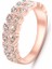 Taşlı Alyans Rose Gold Yüzük Cz Avusturya Kalp Zirkon Kristal Taşlı 6 (46MM) 1