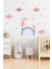 Gökkuşağı Üzerindeki Pembe Unicorn ve Gökyüzü Çocuk Odası Duvar Sticker 2