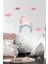 Gökkuşağı Üzerindeki Pembe Unicorn ve Gökyüzü Çocuk Odası Duvar Sticker 3