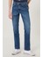 Erkek Arizona Koyu Mavi Straight Fit Normal Bel Düz Paça Esnek Jean Pantolon 4