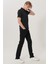 Erkek Daren Siyah Straight Fit Normal Bel Düz Paça Esnek Jean Pantolon 5