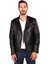 Biker Yan Fermuarlı Deri Spor Mont 3