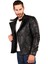Biker Yan Fermuarlı Deri Spor Mont 4
