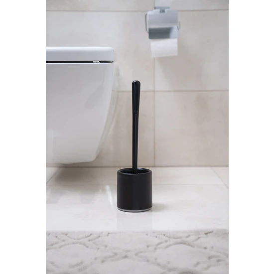 Ata Home Silikon Wc Tuvalet Banyo  Fırçası Klozet Fırçası Beyaz-Gri Oval