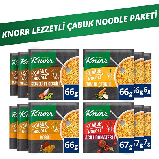 Knorr Lezzetli Çabuk Noodle Paketi 12 Adet