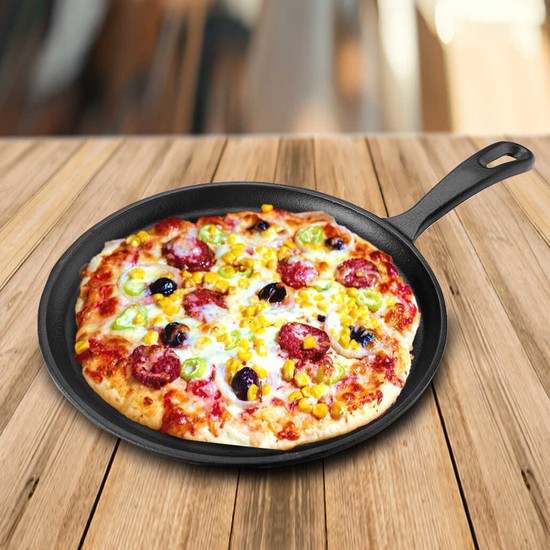 Lava Döküm Krep Pızza Pancake Tavası Yuvarlak Metal Saplı Çap26 cm