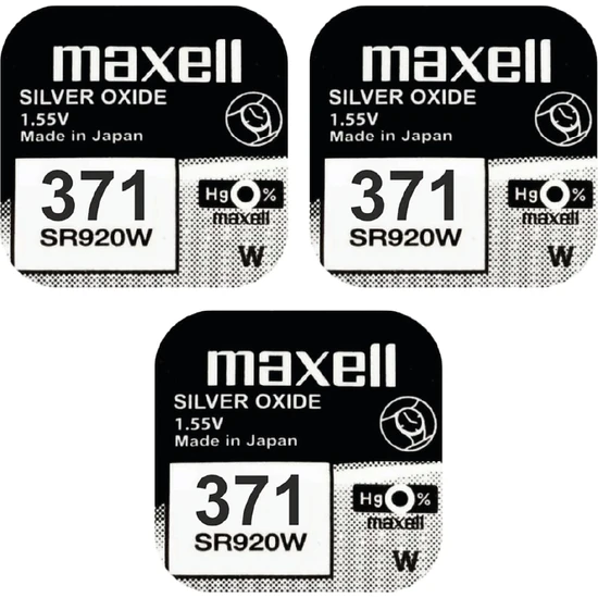 Maxell 371 SR920SW 1.55V Saat Pili  3 Adet