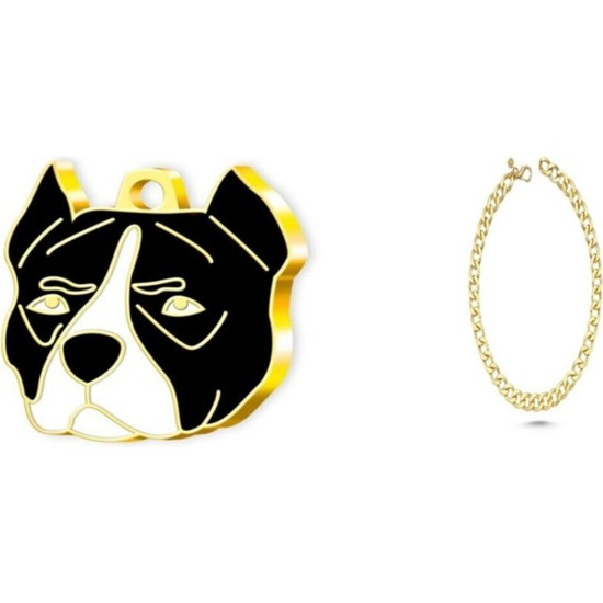 Altın Pati Altın Kaplama Pitbull Köpek Künyesi+Kedi Köpek Kolyesi