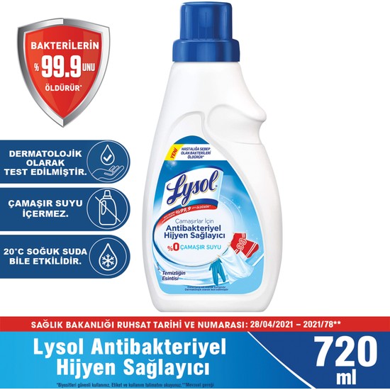 Lysol Çamaşırlar için Antibakteriyel Hijyen Sağlayıcı 720 ml