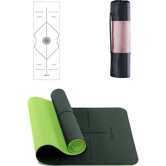 Gymo Hizalamalı 6mm Tpe Yoga Matı Pilates Minderi Neon Yeşil