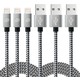 QWERTS Apple iPhone USB Hızlı Şarj ve Data Kablosu 3'lü Paket, 1, 2, 3 Metre Örgülü Lightning Kablo