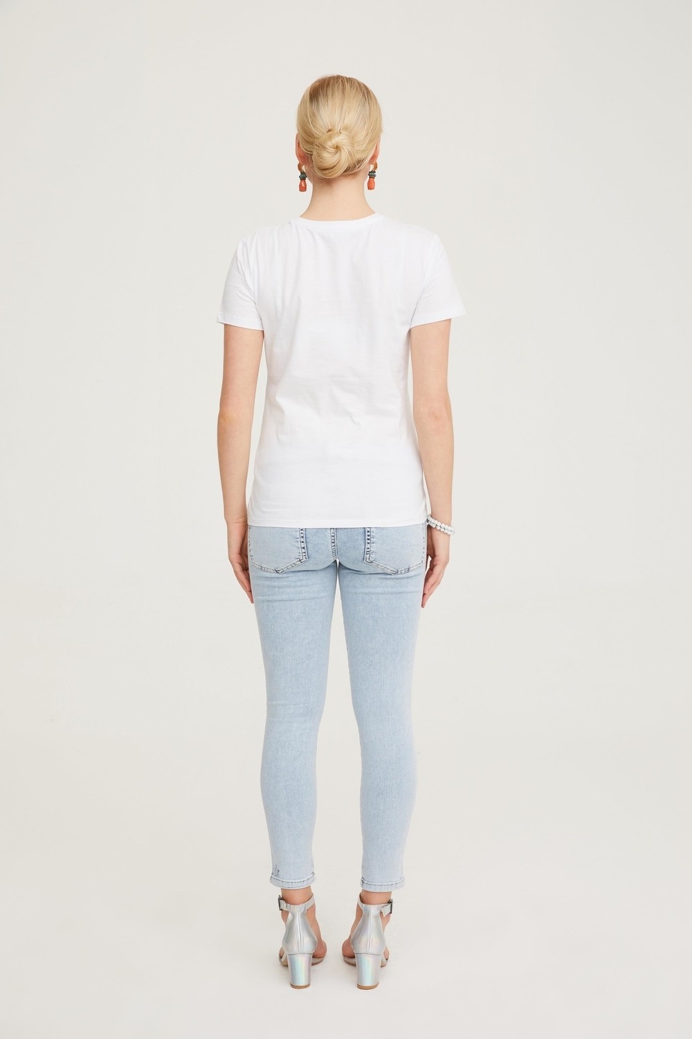 Vavien Hamile Skinny Jean Likralı Şerit Detaylı Pantolon Açık Mavi 1084 görsel 5