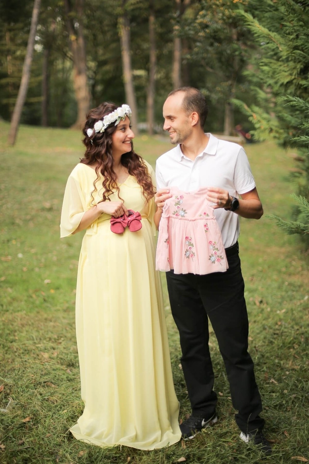 Moda Labio Babyshower Melek Kol Sarı Hamile Elbisesi görsel 2