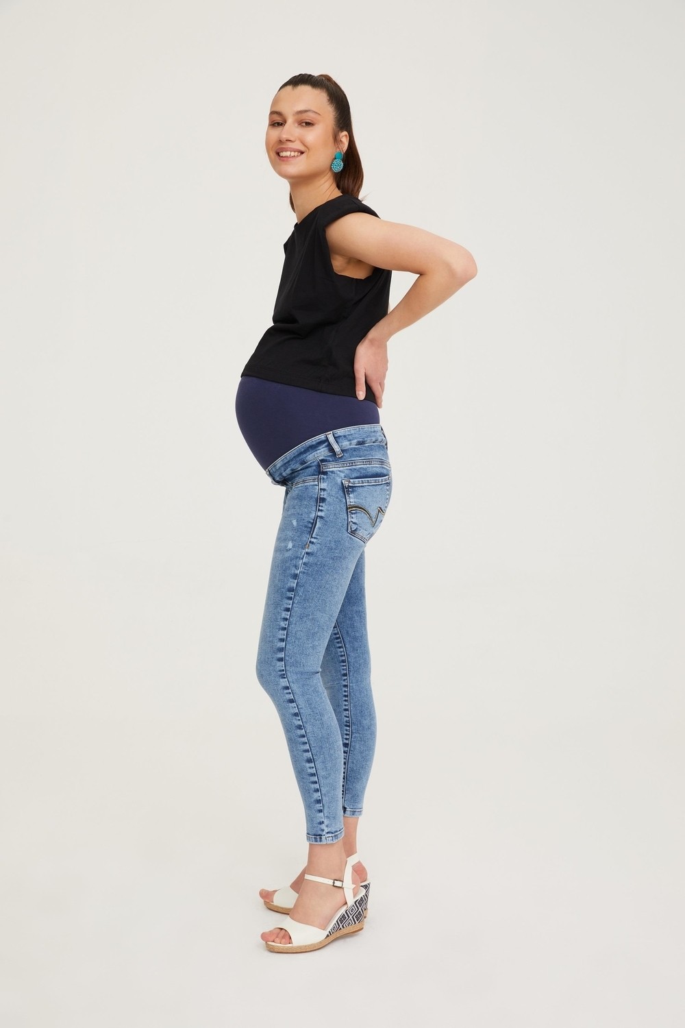 Vavien Hamile Skinny Jean Denim Pantolon Açık Mavi 1072 görsel 2