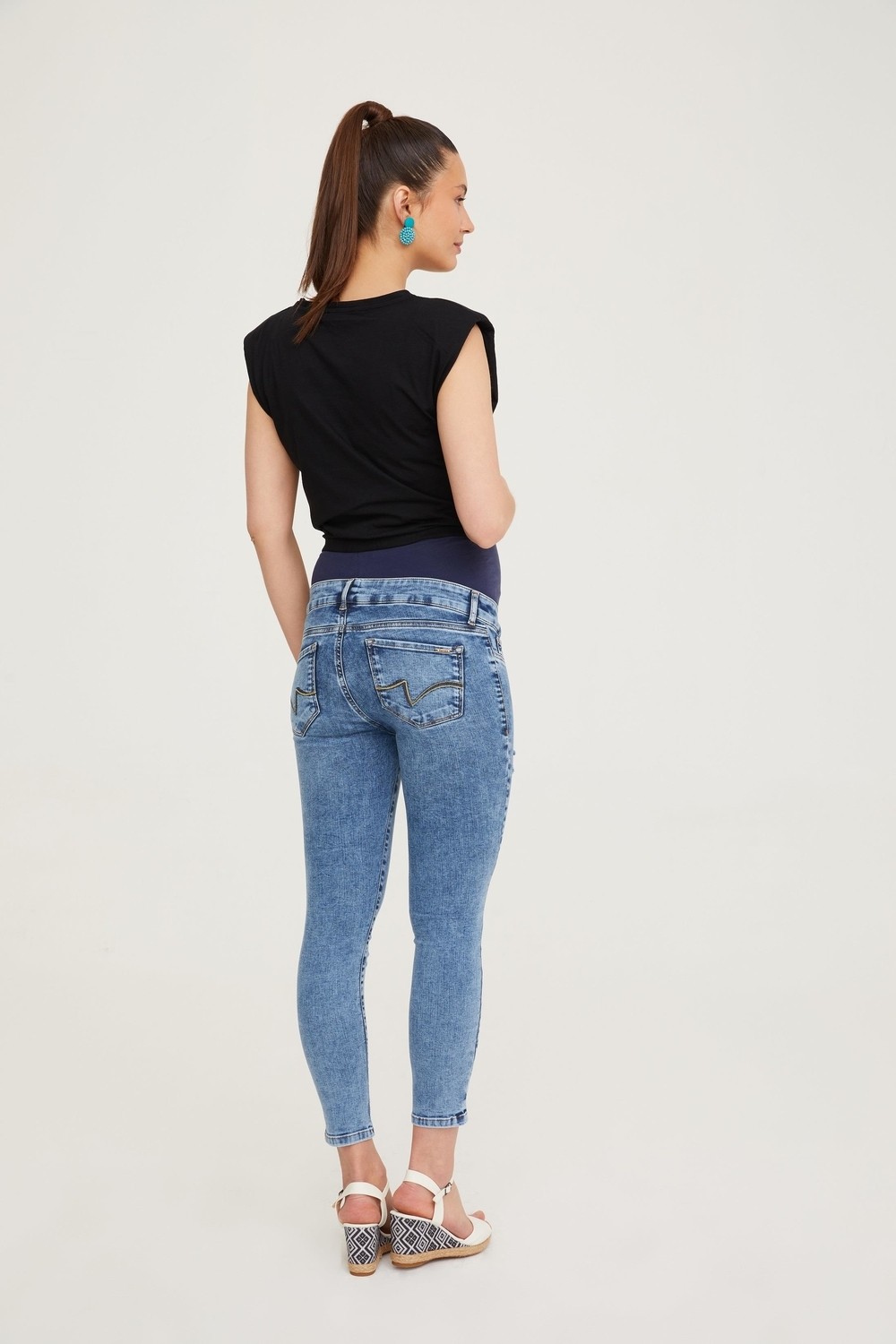 Vavien Hamile Skinny Jean Denim Pantolon Açık Mavi 1072 görsel 3
