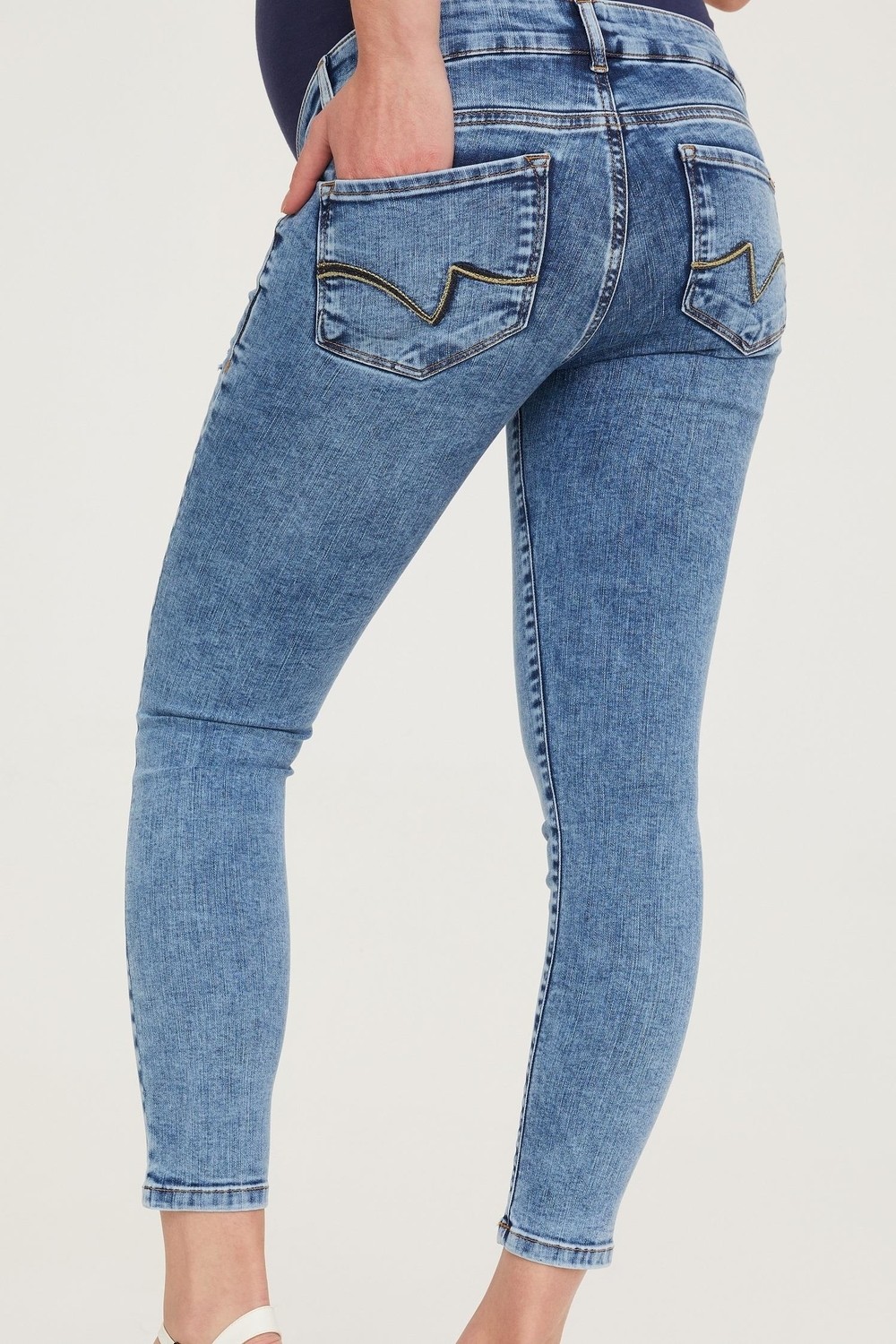 Vavien Hamile Skinny Jean Denim Pantolon Açık Mavi 1072 görsel 4
