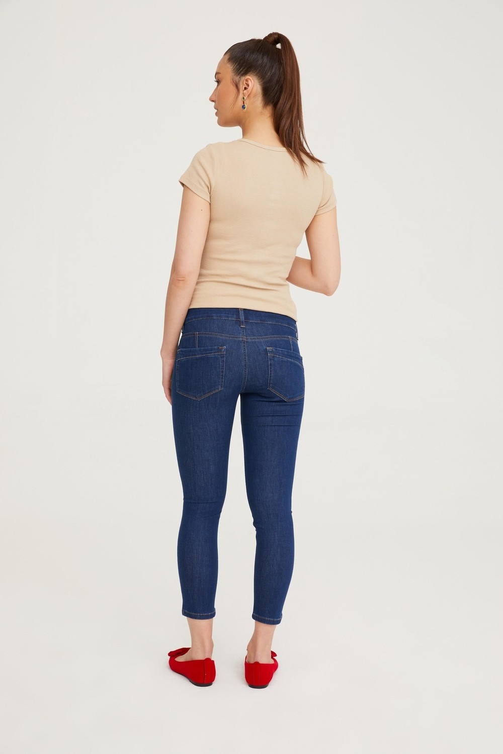 Vavien Hamile Skinny Jean Likralı Denim Pantolon Mavi 1071 görsel 3
