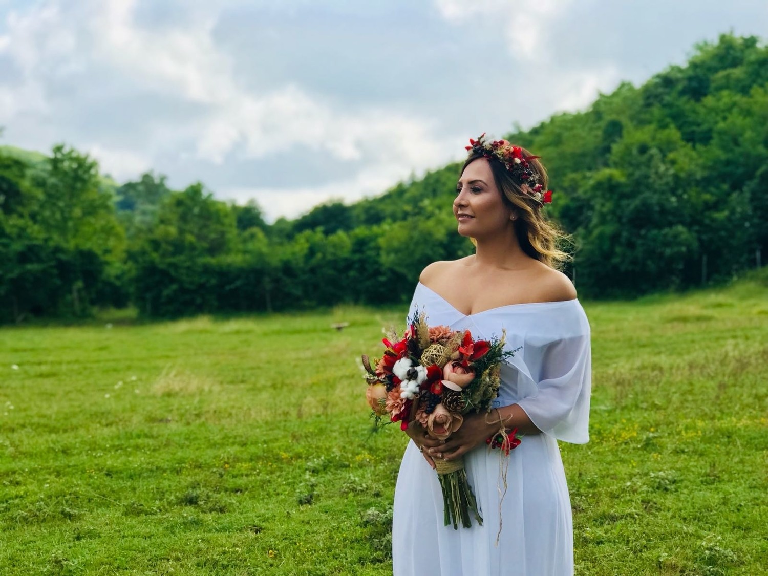 Moda Labio Babyshower Melek Kol Bebe Mavi Hamile Elbisesi görsel 3