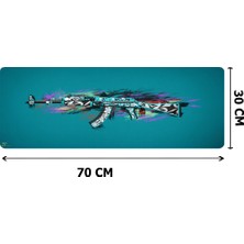 Fitgame 70X30 cm Mavi Ak-47 Kauçuk Taban 3mm Oyuncu Gaming Mouse Pad