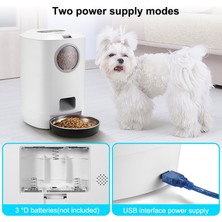 Sunsky Adaptörlü USB Otomatik Evcil Hayvan Mama Kabı - Beyaz (Yurt Dışından)