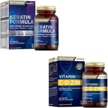 Nutraxin Keratin Formula + 1000 Mg C VITAMINI,1000 Iu D Vitamini ve 10 Mg Çinko