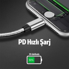 Ally Usb-Type C iPhone Uyumlu 20W Pd Hızlı Şarj Kablosu 20CM Kısa Kopmaz Halat Kablo