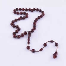 Nusnus Hareli Sıkma Kehribar Küre Kesim Bordo Usta İşi Tesbih