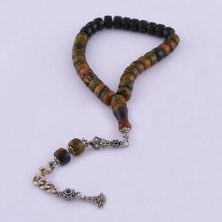 Nusnus Sıkma Kehribar Tesbih Kesme Model Gümüş Püsküllü