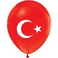 Bal10 Dünyası Ay Yıldız Türk Bayraklı Balon 10 Adet
