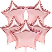 Bal10 Dünyası Pembe Yıldız Folyo Balon  45 cm    5 Adet