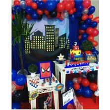 Bal10 Dünyası Siderman Konsept 100 Adet Metalik Balon ve Balon Zinciri