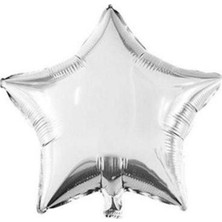 Bal10 Dünyası Gümüş Yıldız Folyo Balon  45 cm    1 Adet