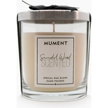 Mument Chic Serisi Gümüş Gri Kapaklı Sandalwood Kokulu Bardak Mum