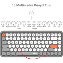 Ajazz AJ308 Bluetooth 84 Tuş Retro Tasarım Daktilo Klavye