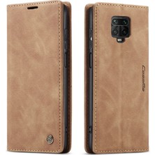 Eabhulie Xiaomi Redmi Note 9 Pro Için Retro Pu Deri Tpu Kart Bölmeli Manyetik Flip Standlı Kılıf (Yurt Dışından)