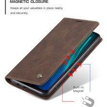 Eabhulie Xiaomi Redmi Note 8 Pro Için Retro Pu Deri Tpu Kart Bölmeli Manyetik Flip Standlı Kılıf (Yurt Dışından)