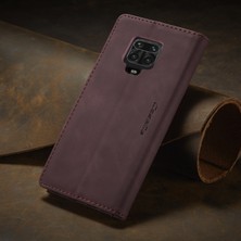 Eabhulie Xiaomi Redmi Note 9 Pro Için Retro Pu Deri Tpu Kart Bölmeli Manyetik Flip Standlı Kılıf (Yurt Dışından)