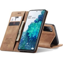 Eabhulie Samsung Galaxy S20 Fe 5g Için Retro Pu Deri Tpu Kart Bölmeli Manyetik Flip Standlı Kılıf (Yurt Dışından)