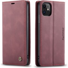 Eabhulie iPhone 11 Için Retro Pu Deri Tpu Kart Bölmeli Manyetik Flip Standlı Kılıf (Yurt Dışından)