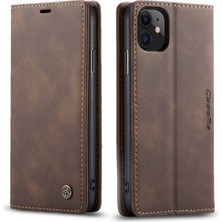 Eabhulie iPhone 11 Için Retro Pu Deri Tpu Kart Bölmeli Manyetik Flip Standlı Kılıf (Yurt Dışından)